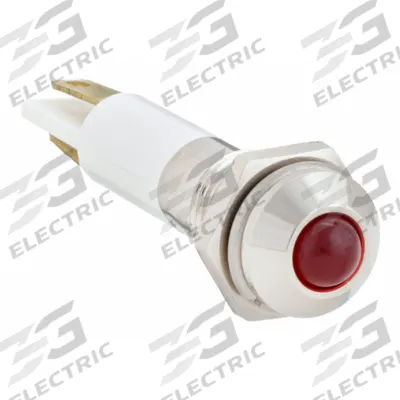 APPROVED VENDOR Raised Panel Light: 5/16 in Panel Mounting Hole Dia, LED, Red, Raised Head - LED Indicator Pilot Lights