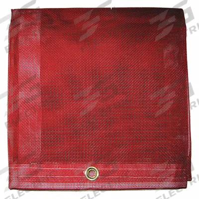 MAURITZON Tarp: 23.17 ft Lg, 13.5 ft Wd, Std Duty, 5 mil, Vinyl, Red, 10 oz/sq yd - Mesh Tarps