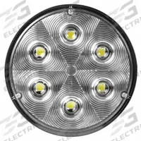 GROTE Vehicle Work Light: Round, Spot, LED, Screw, Spade/Screw Terminals, Universal, Surface Mount (MPN 63821-5). Key specifications — Housing Color: Black; Brand: GROTE; Electrical Connection: Spade/Screw Terminals; Installation Type: Removable.