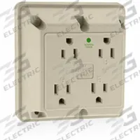 LEVITON Receptacle: Hospital Grade, Quad, 5-15R, Ivory, 125V AC, 15 A, 2 Pole / 3 Wire (MPN 1254-HI)