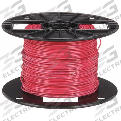 SOUTHWIRE Building Wire: Copper, 18 AWG, 1 Conductors, Solid, Red, 500 ft Lg - Copper TFN/TFFN Building Wires