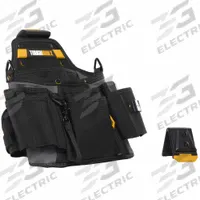 TOUGHBUILT Tool Pouch: For 2 in Belt Wd - Max, 20 Pockets, Black/Gray (MPN TB-CT-106A). Key specifications — Closure Type: Clip; Attachment: Clip; Color: Black/Gray; Brand: TOUGHBUILT; For Tool Type: Pliers.