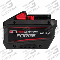 MILWAUKEE Battery Pack: M18™, 12 Ah, Battery Included, 18V DC (MPN 48-11-1813). Key specifications — attr1278107: Oil-Resistant.