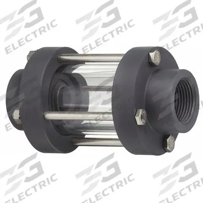 PLAST-O-MATIC Double Wall Sight Flow Indicator: PVC, Double Walls, Flange, Wafer-Style Flange - Full-View Flow Indicators