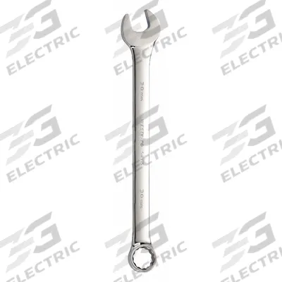 WESTWARD Combination Wrench: Alloy Steel, Chrome, 30 mm Head Size, 16 1/4 in Overall Lg - Metric 12-Point Combination Wrenches
