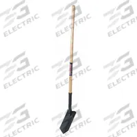 WESTWARD Trenching Shovel: Steel Blade, 14 ga, Straight Handle Type, Wood Handle, 48 in Handle Lg (MPN 12U496). Key specifications — Blade Color: Black; Handle Color: Natural; Blade Material: Steel.