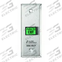 ALARM CONTROLS Exit Push Button: 4 in Ht, Silver, Silver – 302 Stainless Steel, Gray (MPN TS-9). Key specifications — Color: Gray; Product Type: Exit Push Button; Brand: ALARM CONTROLS.