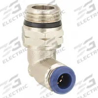 AIGNEP USA Push-Fit Elbow Fitting: 1/4 in OD x 3/8 in Pipe Size, Brass, Silver, 5 PK (MPN 87110-04-06). Key specifications — Brand: AIGNEP USA; Thread Size A: 3/8-18.