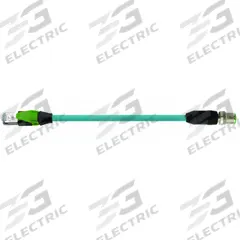 MURRELEKTRONIK Cordset: Cat5, M12 Male Straight x RJ45 Male Straight, 5 m Lg, TPE, Blue, A Coding (MPN 7700-48521-S4W0500). Key specifications — Brand: MURRELEKTRONIK; Cable Jacket Color: Blue; End 1 Coding: A; Performance Category: Cat5.