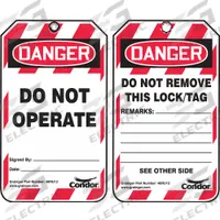 CONDOR Lockout Tag: Danger, Do Not Operate, Plastic, Remarks, Write-On Surface, English, Danger, Tag (MPN 48RU12)