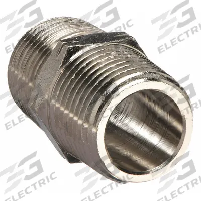 AIGNEP USA Metal Pipe Straight: Straight, 3/8 in x 3/8 in - Nickel-Plated Threaded Low-Pressure Pipe Fittings