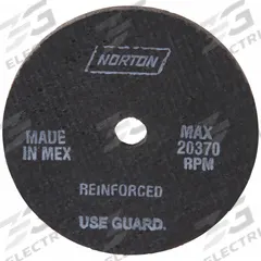 NORTON Straight Grinding Wheel: Type 1, 3" x 1/4" x 3/8", 57A364-TB25N (MPN 66243501409). Key specifications — attr918804: NORTON; attr918822: T.