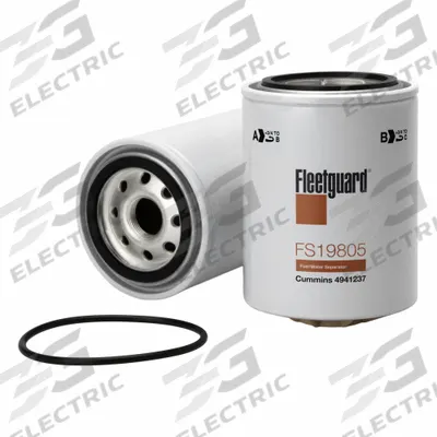 FLEETGUARD Fuel Filter: Spin-On, 5 3/16 in Overall Lg, 3 11/16 in Outside Dia - Spin-On Fuel/Water Separators