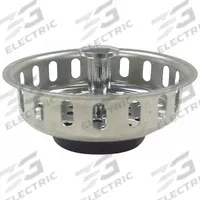 KISSLER Strainer: 3 1/4 in Overall Dia, 1 1/2 in Overall Ht, Stainless Steel, Chrome, Silver, 5 PK (MPN 59-2015). Key specifications — Material: Stainless Steel; Color: Silver; Connection Type: Push and Twist; Brand: KISSLER; Application: Sink Drain.