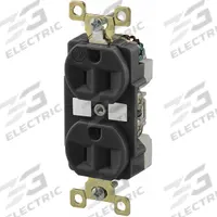 BRYANT Receptacle: Duplex, 5-15, Black, 125V AC, 15 A, 2 Pole / 3 Wire (MPN BRY5262BLKWR)