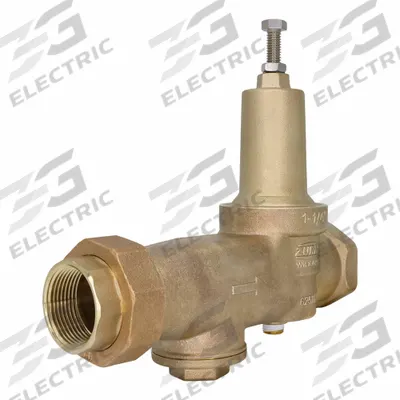 ZURN Pressure Reducing Valve: NPT x NPT, 1 1/4 in Pipe Size, Bronze, 60 psi to 125 psi - Standard Capacity Water Pressure Regulators