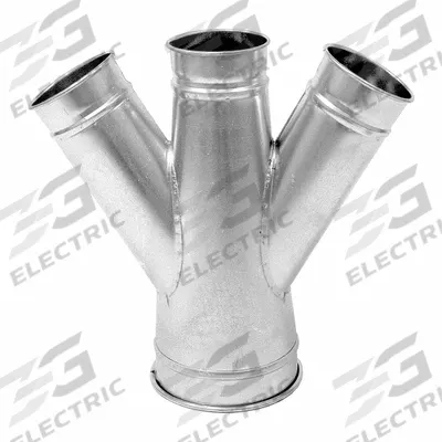 NORDFAB 10"dia 29"L 30° GSteel Double Branch: Steel, For 10 in Duct Dia, 29 in Overall Lg - Branches