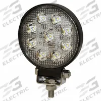 ECCO Vehicle Work Light: Round, Flood, LED, Bolt, Pigtail, Universal, Surface Mount, Black, CE (MPN E92005). Key specifications — Housing Color: Black; Brand: ECCO; Mount Type: Bolt; Electrical Connection: Pigtail; Installation Type: Permanent.