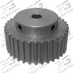 DAYTON Timing Pulley: Curvilinear, Fixed, For 15 mm Belt Wd, 18 Teeth, 5 mm Pitch, Aluminum (MPN 18-5M15M6A8). Key specifications — Brand: DAYTON; Finish: Clear Anodized; For Belt Series: Powerhouse®.