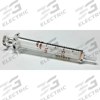 FORTUNA Reusable Glass Syringe: 1 mL Capacity - mL, Luer Slip, Borosilicate Glass - Luer Slip Syringes