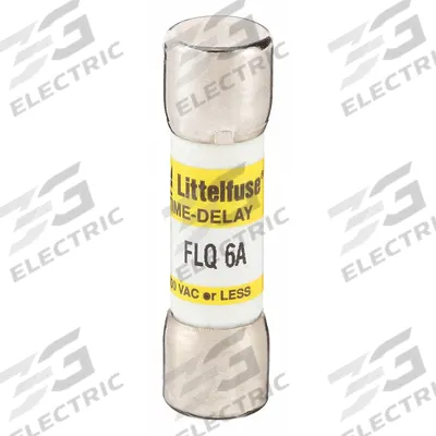 LITTELFUSE Fuse: FLQ Series, Midget, Time-Delay, 6 A, 500 V AC, 300 V DC - Time-Delay Cylindrical Fuses