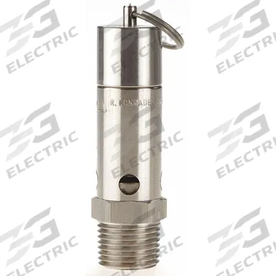 CONRADER Safety Valve: Hard Seat, 1/2 in (M)NPT Inlet (In.) - Hard Seat Pneumatic Safety Valves