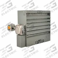 TPI INDUSTRIAL Electric Unit Heater: 38.6 kW Watt Output, Gray, 480V AC, 3-Phase, 5,800 cfm Air Flow (MPN HLA28-480360-38.6-24TD). Key specifications — Voltage, Phase: 480V AC, 3-Phase; Brand: TPI INDUSTRIAL; Housing Color: Gray.