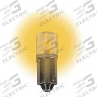 APPROVED VENDOR Compact LED Bulb: LED, Miniature Bayonet (BA9s), (T) Tubular, T3-1/4, 6.3V DC, Amber (MPN LM1006MB-A). Key specifications — Light Color: Amber; Trade Number: 51,55,44,47,239,755,1406,1847,1850,1866,1810,1888; Voltage: 6.3V DC; Brand: APPROVED VENDOR; Bulb Shape: T3-1/4.
