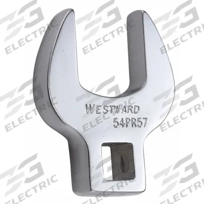 WESTWARD Crowfoot Socket Wrench: Alloy Steel, Chrome, 3/8 in Drive Size, 21 mm Head Size - Metric Open End Crowfoot Wrenches