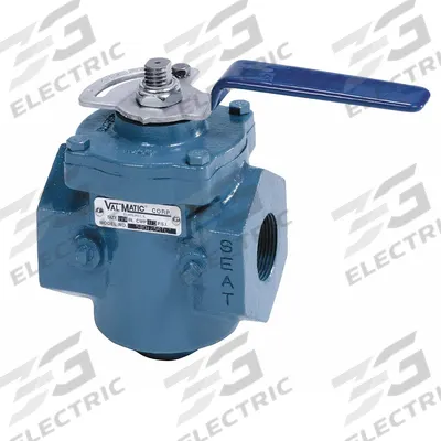 VAL-MATIC Plug Valve: For Wastewater Media, 2-Way, 2 in Pipe Size, Cast Iron, FNPT x FNPT - Cast Iron Industrial Process Plug Valves
