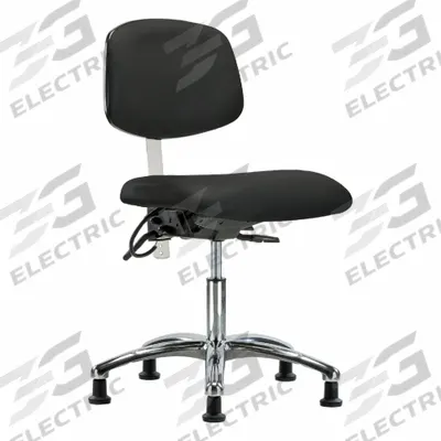 APPROVED VENDOR ESD/Cleanroom Chair: Vinyl, Armless, Ht Range 19 in to 24 in, 19 in Seat Wd - Vinyl ESD & Cleanroom Chairs