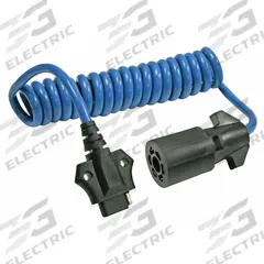 REESE Trailer Adapter With Coil Cable: 7-Way Blade, 4-Way Flat, Plastic, 90 in Overall Lg, 1 in Ht (MPN 74686)