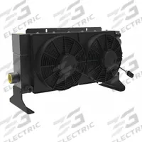 AKG Forced Air Oil Cooler: 45 hp Heat Removed, 80 gpm Max. Flow, 377 psi Max. Pressure, 12V DC (MPN D45-12-BP30). Key specifications — attr96059: SAE #20; attr96056: IP 68; attr96057: 12V DC; attr98919: AKG.