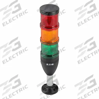 EATON Tower Light Assembly: 3 Tier, Amber/Green/Red, No Sounder Tier, 3 1/2 in Overall Ht - Three-Tier Tower Light Assemblies