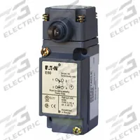 EATON Push Roller Plunger Limit Switch: Roller Plunger, Metallic, Momentary/Momentary, E50 (MPN E50BS36P). Key specifications — Brand: EATON; Electrical Connection: 8 ft Cable; Roller Material: Nylon; Series: E50.