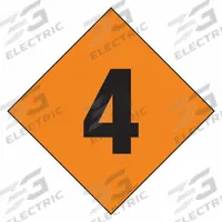 LABELMASTER Fire Division Symbol Placard: 4, 12 in, 12 in Label Wd, Plastic-Lite, Placard (MPN HMPG127PL). Key specifications — Material: Plastic-Lite; Brand: LABELMASTER; Message: 4.