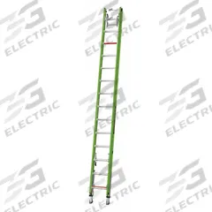 LITTLE GIANT Extension Ladder: 28 ft Ladder Size, Fiberglass, 375 lb Load Capacity, 62 lb Wt (MPN 17528-264V). Key specifications — Color: Green; Brand: LITTLE GIANT; Included Features: Leg Levelers; Removable Fly: Fixed.
