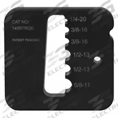 GREENLEE T-Rod Dies: (2) Threaded Rod Dies, For 1/2 in_1/4 in_3/8 in_5/8 in Strut Wd (MPN 1458TROD). Key specifications — attr1254160: Shear 30T; attr1254169: Threaded Rod; attr1254175: 5/8"-11; attr1254180: (2) Threaded Rod Dies; attr1254186: 1458TROD; attr1254165: Shearing Die.