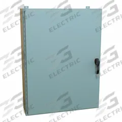 HAMMOND Enclosure: Steel, 48 in x 36 in x 10 in, NEMA 12/13/3R/4, Solid Cover, Hinged (MPN HW483610GYHK). Key specifications — Closure Method: Handle; Brand: HAMMOND; Knockouts: Not Included.