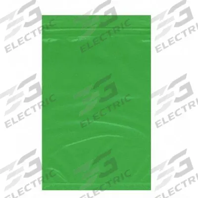 APPROVED VENDOR Packaging Bag: Green, 2 mil Thick, 8 in Wd, 10 in Lg, Zipper Bag - Color-Coding Reclosable Poly Bags