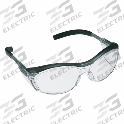 3M Safety Glasses: Clear Lens, Frameless, Anti-Fog, Gray Frame - Adjustable Comfort-Fit Safety Glasses