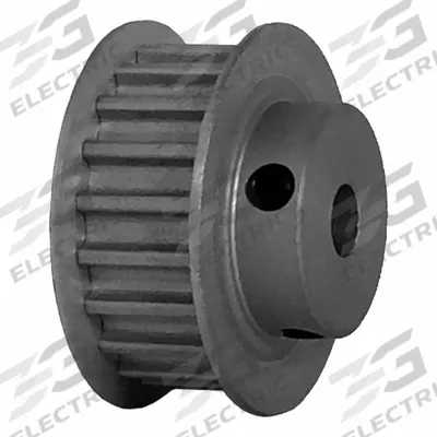 Dayton Timing Pulley: Curvilinear, Fixed, For HTD Timing Belt Section, For 9 mm Belt Wd - HTD Section Fixed-Bore Timing Pulleys with Hub