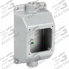 HUBBELL Back Box: 20 A_30 A, 0.75 in, Feed Through Hub, Straight (MPN FT202W). Key specifications — Brand: HUBBELL; Material: Aluminum.