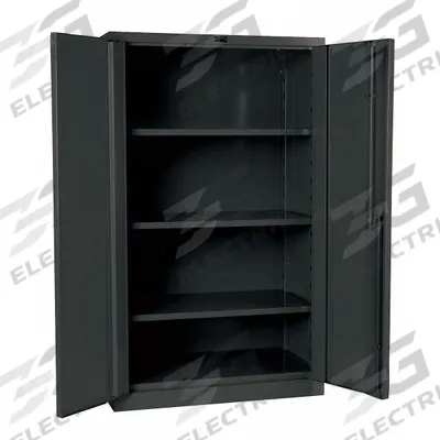 HALLOWELL Storage Cabinet: 48 in x 24 in x 60 in, Swing Handle & Padlock Hasp - Industrial Shelf Cabinets