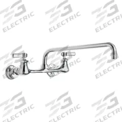 CHICAGO FAUCETS Low Arc Kitchen Faucet: 540, Cast Brass, Widespread, Wall, 2 Mounting Holes, Lever (MPN 540-LDL12E35ABCP). Key specifications — Series: 540; Brand: CHICAGO FAUCETS.