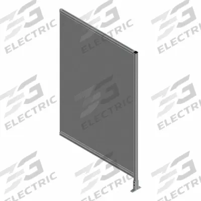 FAZTEK T-Slot Framing System Panel: Add-On, Gray, 72 in H x 24 in W x 5 1/2 in D - Clear Plastic Panel Add-On Kits