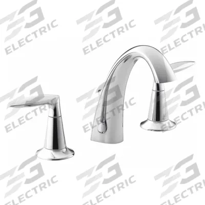 KOHLER Gooseneck Bathroom Faucet: Alteo, Brass, Polished Chrome Finish, 1.2 gpm Flow Rate - Widespread Handle Bathroom Faucets