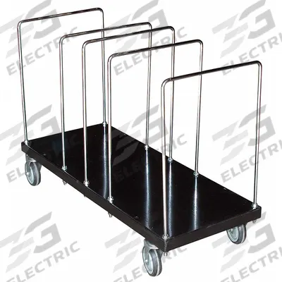 APPROVED VENDOR Panel Truck: 400 lb, Black, 44 in L x 18 in W x 30 in H Deck, 9 in Deck Ht - Vertical Panel Trucks with Adjustable Cross Rails