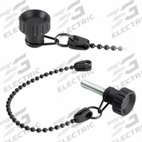 ELESA Hand Knob: Fluted, M8 Thread, Blind Hole, 200 mm Nominal Tether Lg, Plastic, 13 mm Thread Lg (MPN 7832). Key specifications — Seal Material: POM; Tether Color: Black; Tether Material: POM-Based Technopolymer; Brand: ELESA; Finish: Matte.