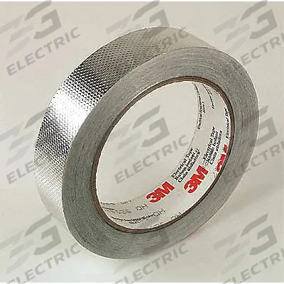 3M Conductive Electrical Tape: 1 in Wd, 18 yd Lg, 5 mil Thick, 600 V Volt Rating - Ultra-Conductive Embossed Foil Electrical Tape